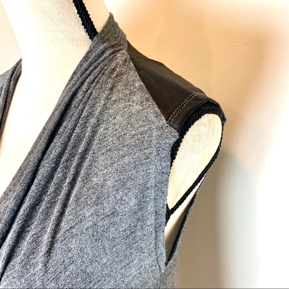 NWOT Zara Draped Tee & Faux Leather Detail Medium - Picture 3 of 6